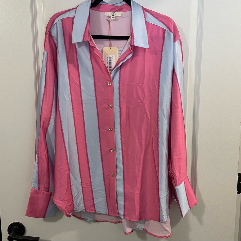Blue and Pink Strip Shirt